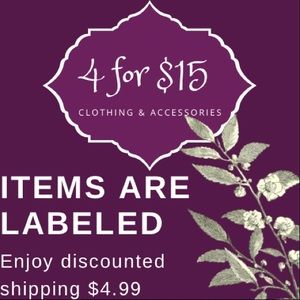 4 for $15 deals are labeled